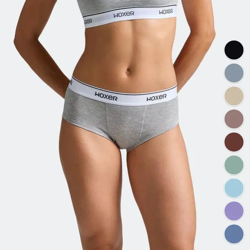 Women's Basic Minimalist Style Modal Fabric Panties - Classic, Soft, Lightweight, Seamless, Breathable 4-Way Stretch Briefs with Gusset Layer, No-Dig Waistband, Leg Support, Casual Comfy Underwear