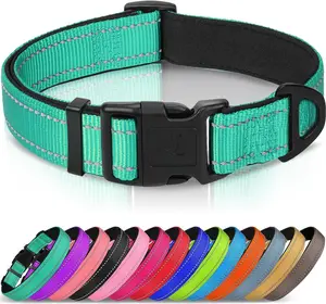Joytale Reflective Dog Collar, Soft Neoprene Padded, Metal D-Ring, Nylon Pet Collar