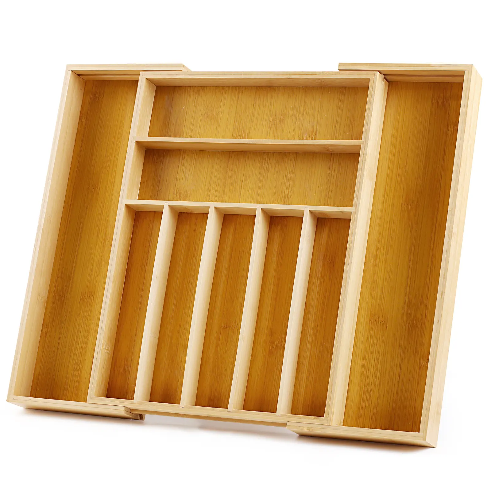 Expandable Bamboo Kitchen Drawer Divider, Adjustable Utensil Holder & Cutlery Tray for Silverware, Flatware & Knives – Hallway Furniture Cabinet Organizer, Bamboo Drawer Divider Hallway Furniture, Adjustable Dividers Hallway Furniture