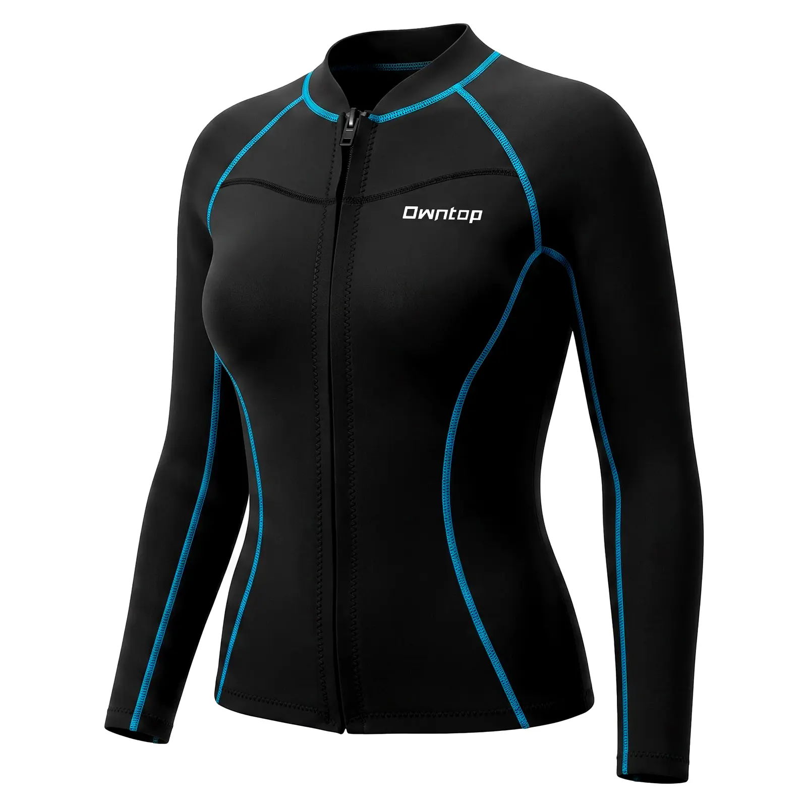 Owntop Cold Water Wetsuit Top - Women's 2mm Front Zip Thermal Swim Shirt