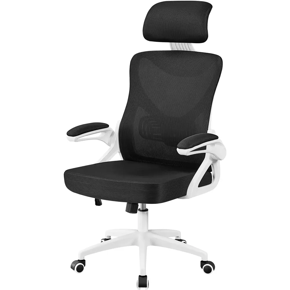 【Back To School】Costoffs Ergonomic Office Chair - Padded Seat, Adjustable Height & Headrest, 360° Rotation, Rock Function, Self-Adjusting Armrests, Space-Saving Design, 300lbs Capacity, Easy Assembly, Desk Chair for WFH Setup, Work From Home Posture Fix,