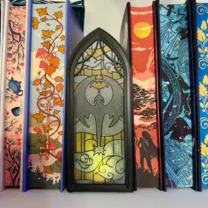 Stained Glass-Style Tealight Fourth Wing Inspired Book Nook with Storage