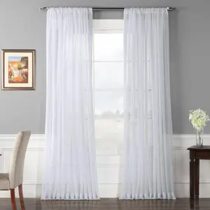 Half Price Drapes Solid Extra Wide Sheer Curtain