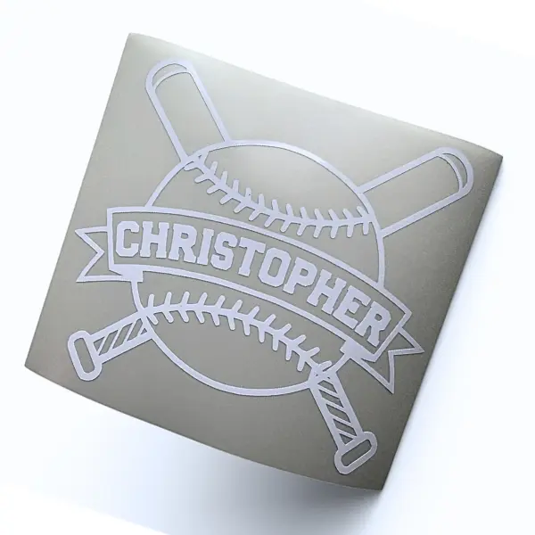 Baseball Name Decal: Personalized Permanent Vinyl Sticker for Helmets, Bats, & Water Bottles. Tball Player Custom Name, Sports Team Gift