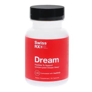SwissRX Dream Peptides for Uninterrupted Deeper Sleep with PeptiSleep™ 250mg Capsules 30 Count for Enhanced Recovery and Performance Gains