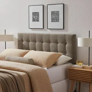 Lily Upholstered Full Size Headboard in Taupe