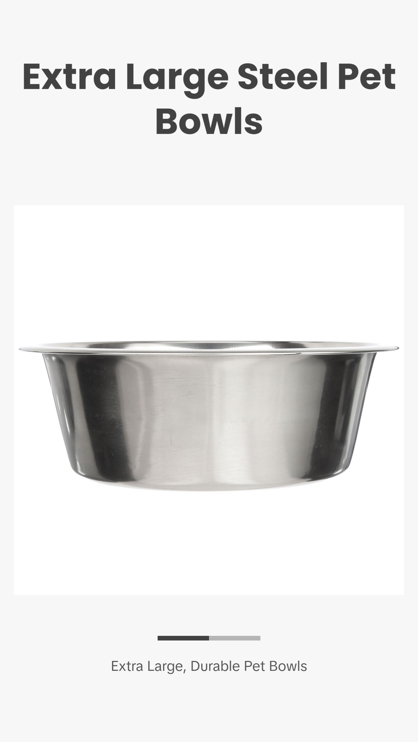 NEATER PETS Extra Large Stainless Steel Pet Bowls for Dogs or Cats