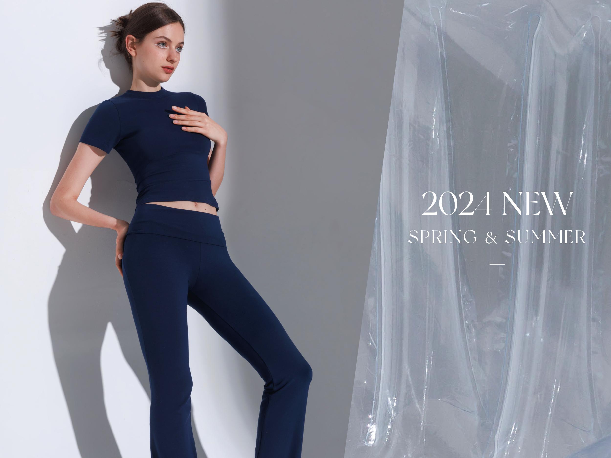 PUMIEY Women's [2 Sets] Lounge Sets Minimalist Chic Short Sleeve Tops & Fold-Over Flare Pants All Seasons Pajama Set Sleepshirt Plain Pink Loungewear Nightwear Homewear Basic Jet Black 2 Piece Sets Comfort Sweat Set Fall Sets