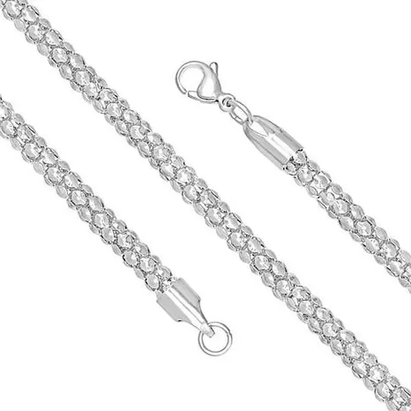 Stately Steel 5mm Mesh Link Chain Necklace