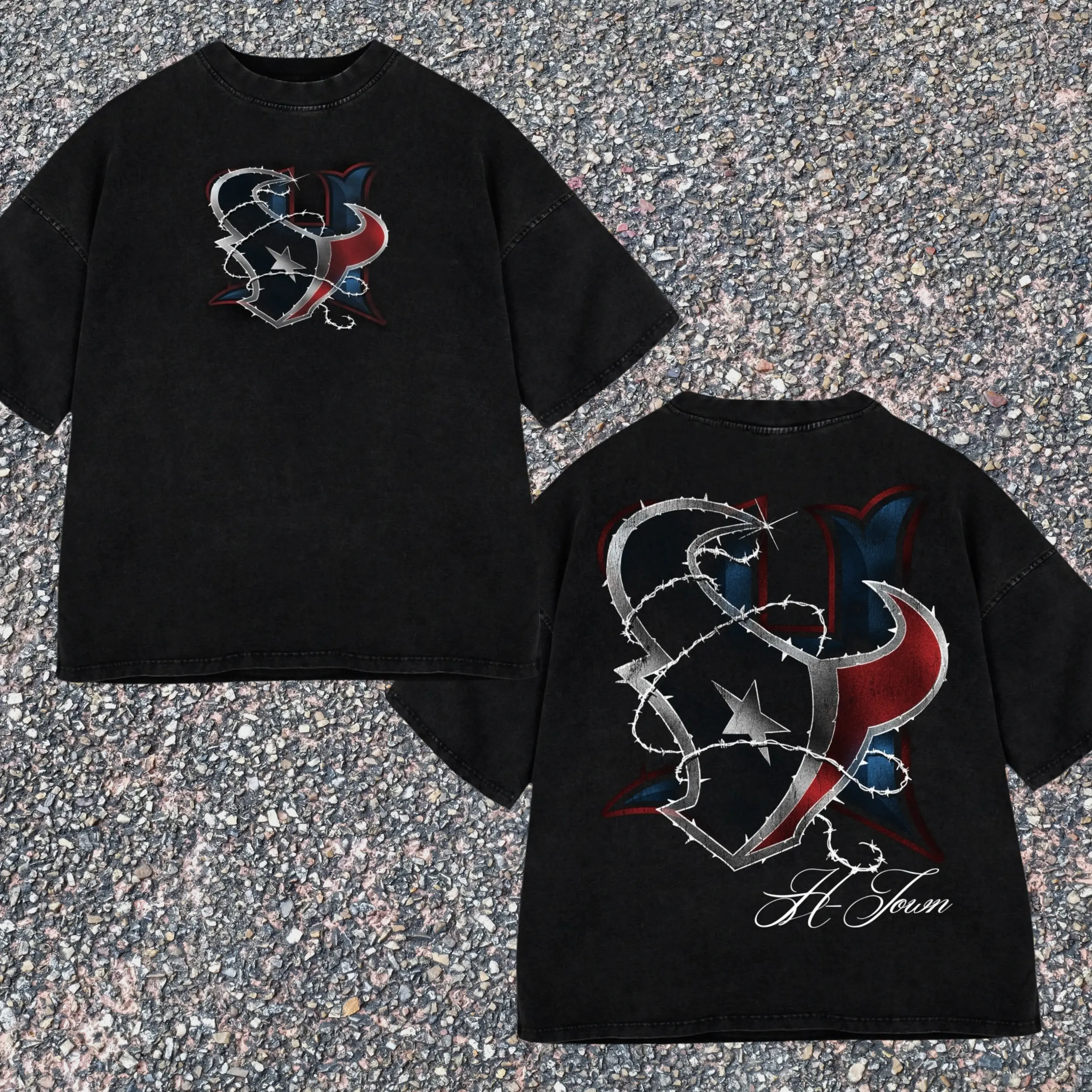 H-Town Heritage Houston Texas Inspired Vintage Wash Shirt, Limited Edition Streetwear, Oversized Houston Streetwear Tee, Unisex Shirt, Shirt for Fans, Crewneck Menswear