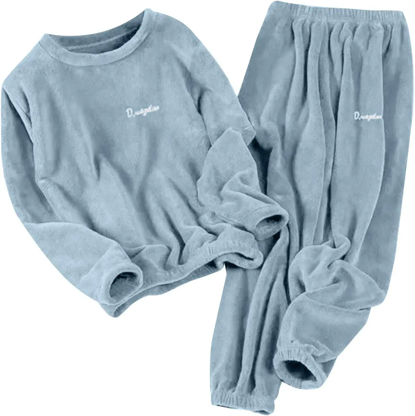 Women's 2-Piece Plaid Flannel Pajama Set - Lady's Cozy Fleece Long Sleeve Nightwear with Oversized Barrel Sweatpants, Soft Clothes for Winter Loungewear, Cute, Longsleeves