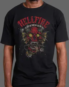 Hellfire Forever Demon Skull Gothic Metal Graphic T-Shirt