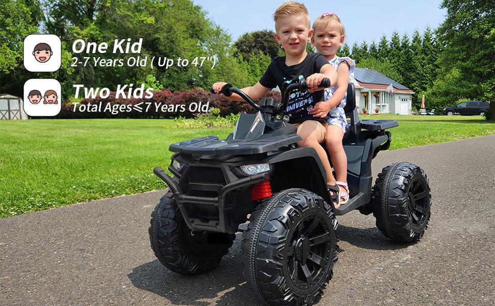 Hikiddo 24V Ride on Toys, Kids ATV 4-Wheeler for Big Kids with 2 Seater, 400W Motor, Bluetooth Hikiddo 24V Ride on Toys, Kids ATV 4-Wheeler for Big Kids with 2 Seater, 400W Motor, Bluetooth