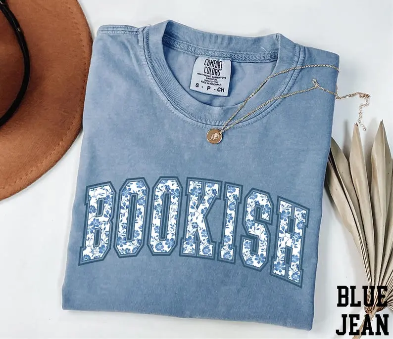Comfort Colors Retro Bookish Shirt, Floral Bookish Shirt, Book Lover Gift, Bookworm Shirt, Librarian Shirt, Fall Reading Shirt, Bookish Tee