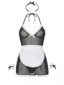Seductive French Maid Lingerie Roleplay Dress Set