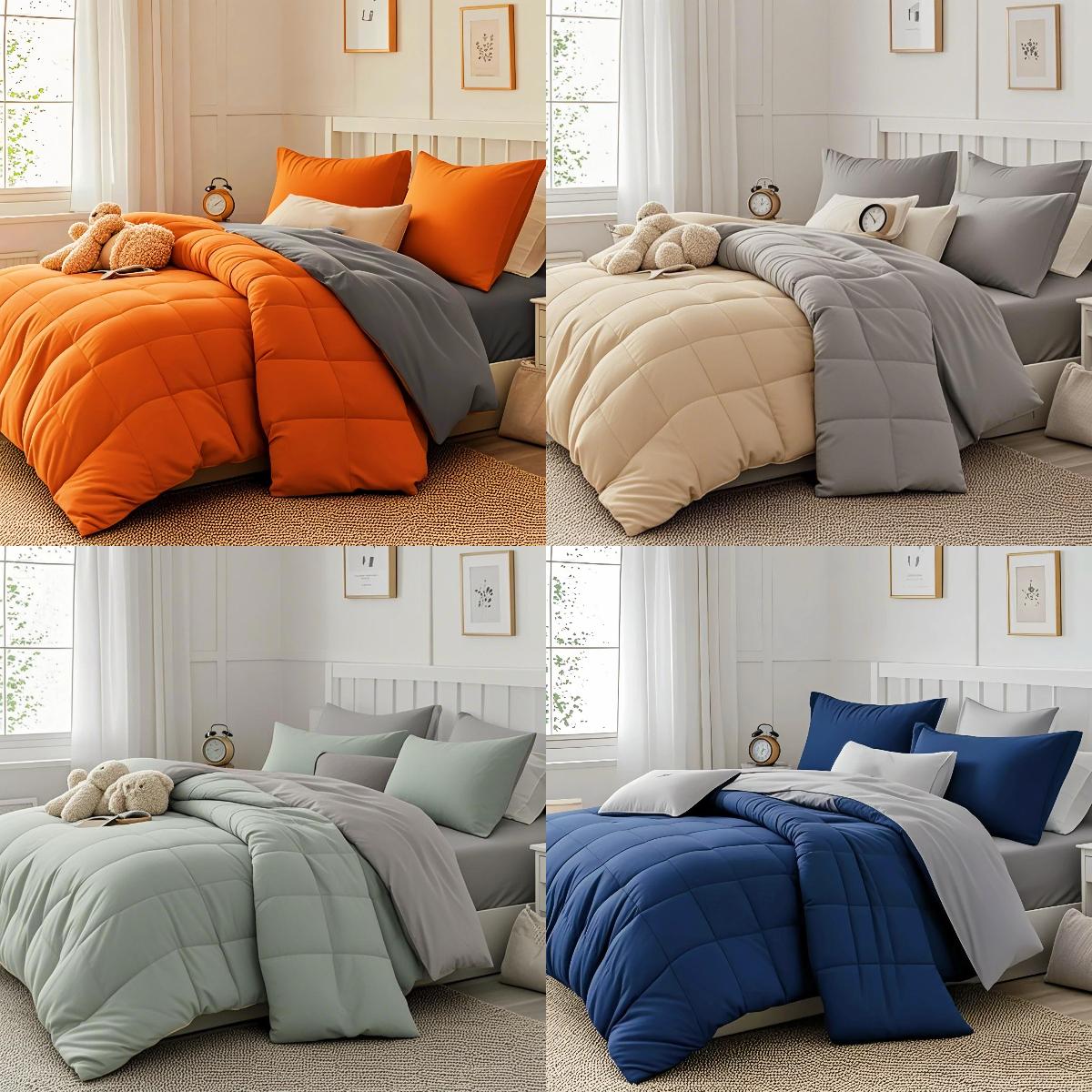 Cosybay 7pcs Luxurious Comforter, Soft, Lightweight, Breathable, Easy Care,Bed In A Bag Convenience for All Seasons,Red Christmas Comforter, Flat Sheet, Fitted Sheet, Pillowcases, King Size Bed Comforter, Home Essentials Queen Size Comforter #Summervibes