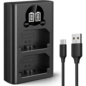 K&F Concept NP-FZ100 Dual-Slot LCD Display Camera Charger - Fast Charge Camera Accessories, Photography Equipment, Includes Cable for Sony A7iii, A7iv, A7RIII, A7RIV, A7C, A7Cii, A6700, A6600, A9, A1, ZV-1E, FX30 Batteries