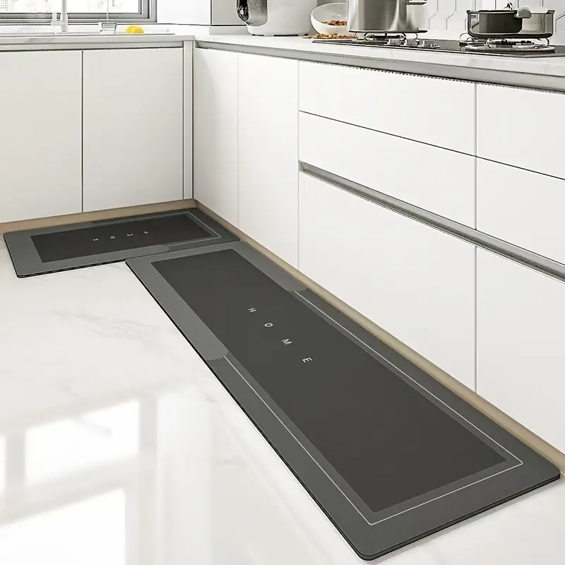 2-Piece Mineral Diatomite Bathroom Rugs Set - Highly Absorbent, Slip-Resistant, Quick Drying, Slim, Durable Home Decor for Bathroom, Kitchen, Ideal Holiday Gift