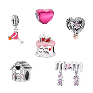 Charms 925 Sterling Silver Mom & Love for Bracelet