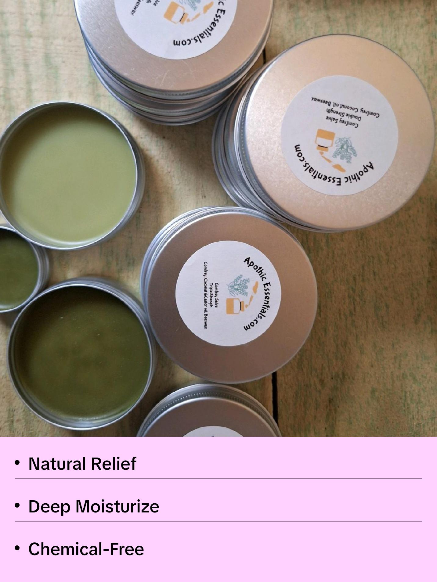 Organic Herbal Salve 2oz - Comfrey Organic Herbal Salve - triple strength