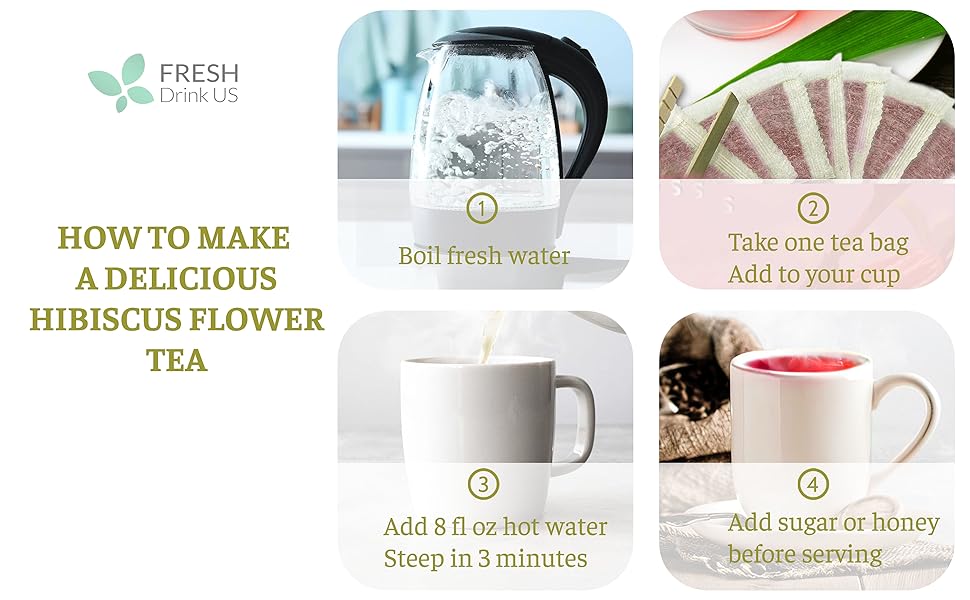 【FreshDrinkUS】 Hibiscus Tea, Premium Hibiscus Flowers Tea Bags, 100% Natural, Pure from Hibiscus Flowers. Loose Flower Hibiscus Herbal Tea. Hibiscus Flower Tea. No Sugar, No Caffeine, No Gluten, Vegan. hibiscus tea Beverage 【FreshDrinkUS】 Hibiscus Tea, Premium Hibiscus Flowers Tea Bags, 100% Natural, Pure from Hibiscus Flowers. Loose Flower Hibiscus Herbal Tea. Hibiscus Flower Tea. No Sugar, No Caffeine, No Gluten, Vegan. hibiscus tea Beverage