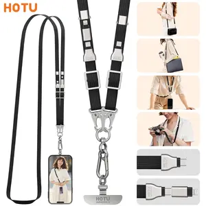 HOTU 240W PD 2-in-1 Multi-Functional Wearable Charging Lanyard - Hidden Adjustable Crossbody/Necklace Strap Cable，USB-C to C with Lightning Adapter, Data Sync 480Mbps, Max 20KG Load for iPhone/Android/Camera/Mac