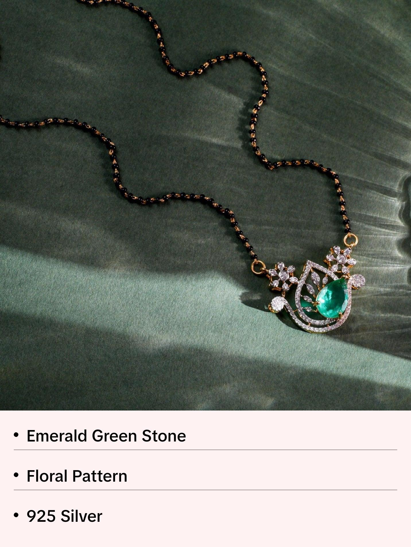 Emerald Essence CZ Silver Mangalsutra