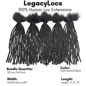 (50 Locs Per Pack) Legacy Locs Interlocked Loc Extensions 100% Human Hair