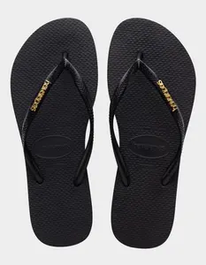 HAVAIANAS Slim Logo Metallic Womens Flip Flops
