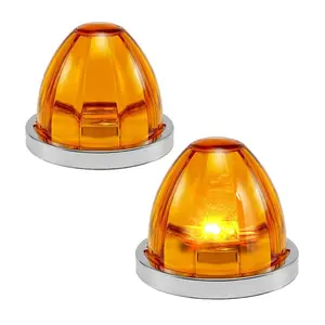 2PCS LED Watermelon Lights Truck Car Side Marker Light Pick Up Truck Clearance Lamp Turn Signal Indicator Lamp for Lorry Trailer
