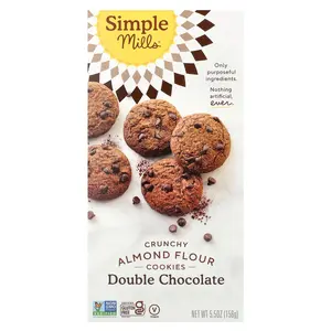 Simple Mills Crunchy Almond Flour Cookies, Double Chocolate, 5.5 oz (156 g)