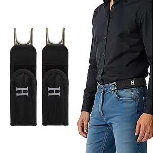 No Buckle Belt for Men & Women – Tactical Metal Hook Elastic Waist Belt, Adjustable Magic Tape Buckle-Free EDC Band, Comfortable Invisible Design for Work, Travel & Everyday Commuting