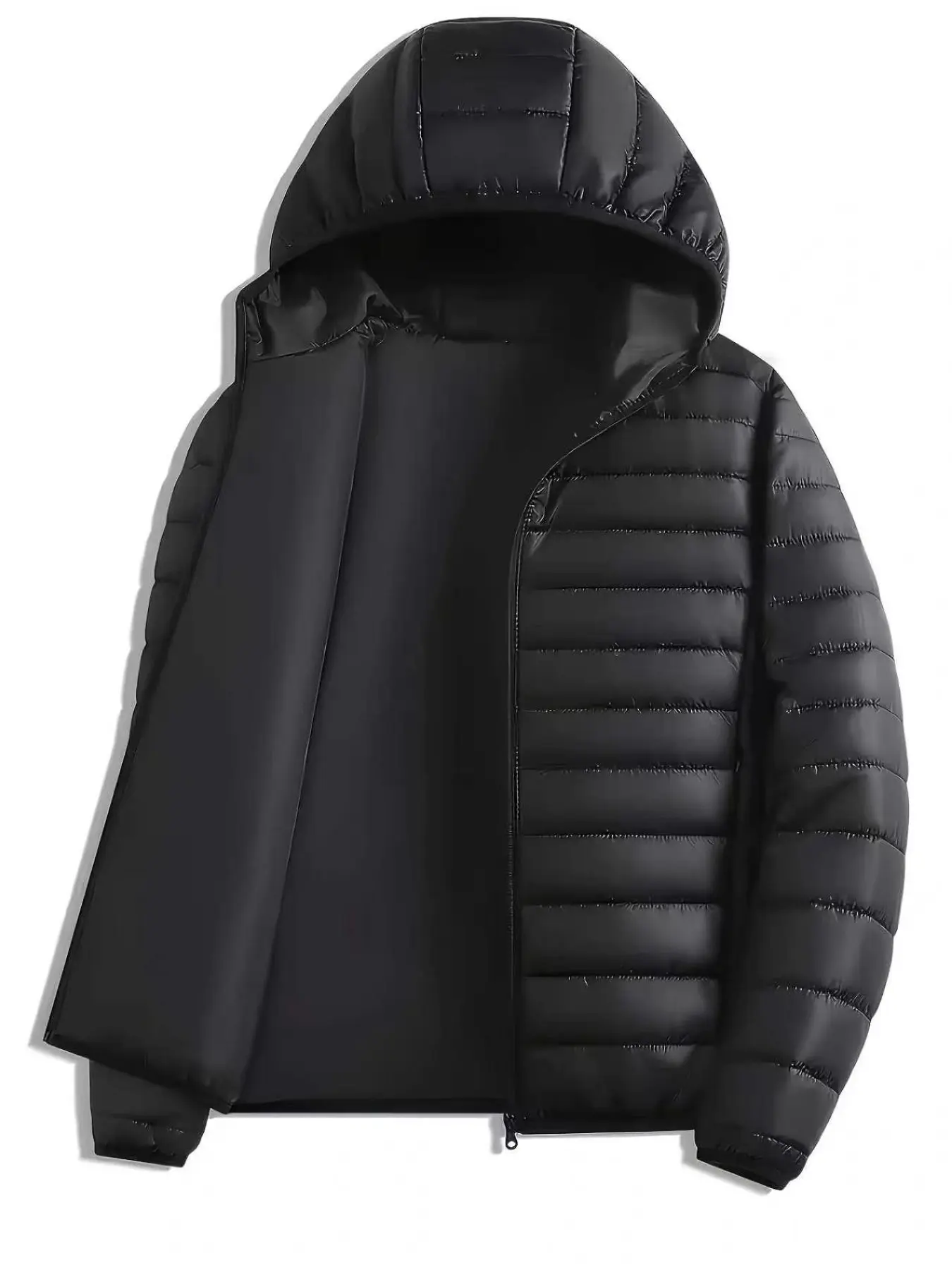 Men's Fall Winter New Arrival Simple Zipper Hat Cotton Long Sleeve Jacket Coats, Casual Warm Outerwear, Trendy Men's Clothing