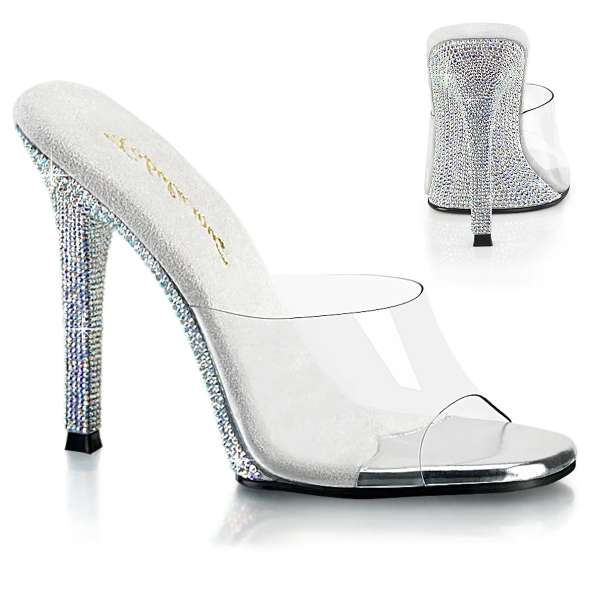 Women's Rhinestone Accents Decor Slip-On Formal Sandals - Gala-01DM Style Footwear, Ideal for Wedding, Ballroom Events