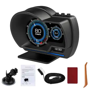 Car OBD2+GPS Head Up Digital Display Gauge Speedometer KM/H MPH Multifunctional LCD 10cmx9cm Dual System Easy Install for Vehicles After 2008 with OBD GPS Compatibility
