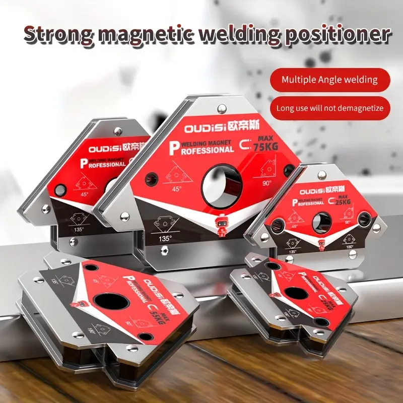 OUDISI Professional Strong Magnetic Welding Clamp - Heat-Resistant Base, Stable Hold, Small Welding Auxiliary Tool, Magnetic Positioner for Metal Processing, Narrow Space DIY Tasks, Magnetic Clamp, Small Welding Auxiliary Tools