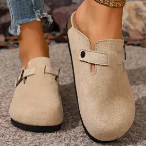 Cozy Suede Clogs for Women Non-Slip Backless Slippers Indoor Outdoor Shoes for Everyday Use Springfresh