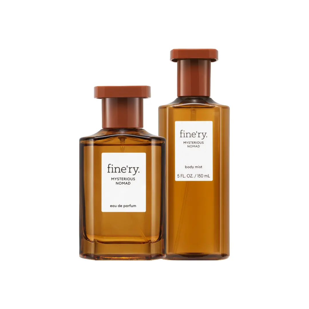 fine'ry Mysterious Nomad 2-Piece Fragrance Bundle, Eau de Parfum (60ml) & Body Mist (150ml), Spicy Citrus & Wood Scent, Edp Fragranced Perfume, Edp Liquid Perfumes, Edp + Body Mist Duo, Citrus Blend Fragrance, Aromatic Citrus Woody