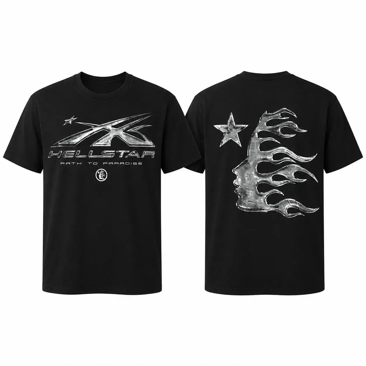 Unisex  Graphic T-Shirt -  Fabric, Breathable Light Vintage Menswear Streetwear Vibe, Star Print Round Neck, All Seasons  Sports Top, Cold Wash Compatible, Sizes S-3XL high-quality  top heavyweight christian gym fitness tank top long sleeve men