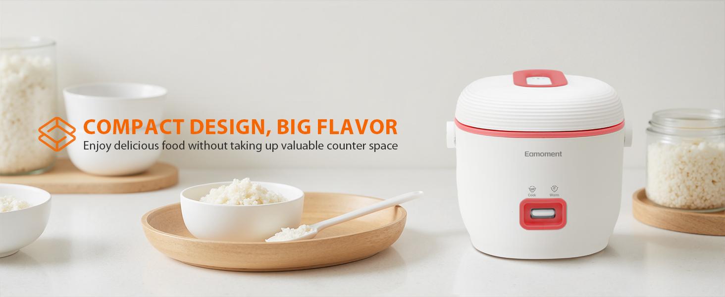 Automatic Mini Rice Cooker Robot - Compact & Easy One-Touch Operation Multifunction Appliance for White Brown Rice Oatmeal Soups Porridge Noodles - Non-Stick Coating & Balanced Heating