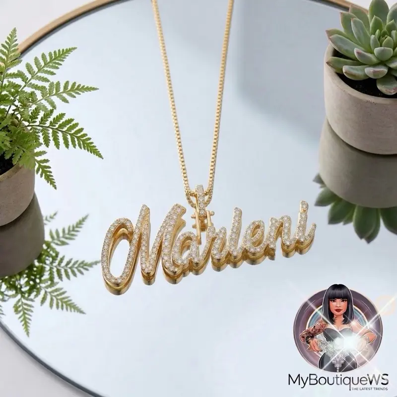 Custom 3D name Silver 925 with diamond zircon