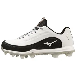 Mizuno Women's 9-Spike Advanced Finch Elite 6 TPU Molded Fastpitch Softball Cleats White/Black - 320687.0090