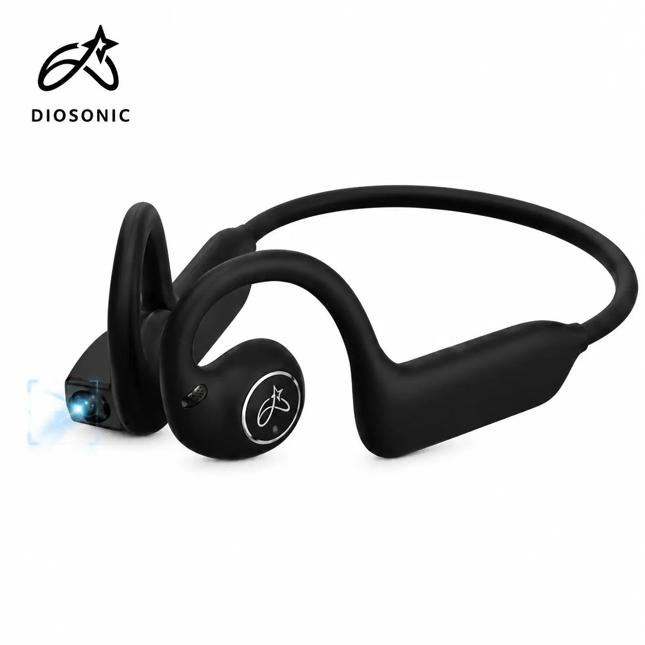 DIOSONIC New AI Smart Camera Headset - Open-Ear Bluetooth 5.3 Wireless Earbuds with 8MP Camera, 1080P Video, Wi-Fi Transfer, Magnetic Charging, Audio Recording, Instant Connection, IP54 Rating, Multi-Device Compatibility for Cycling, Outdoor Sports, Noise