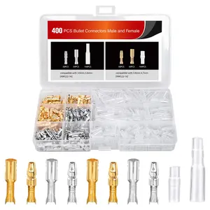 Nilight 400PCS 3.9mm Bullet Connectors Male and Female Brass Bullet Wire Terminals Connector with Insulation Cover for 22-16AWG Electrical Wiring Motorcycle Motorbike Car Truck Boats