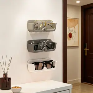 3-piece glasses storage box, non perforated wall mounted glasses storage rack, anti pressure and anti loss glasses storage rack, suitable for placing in the bathroom, bedside, foyer, desk, and dressing table,