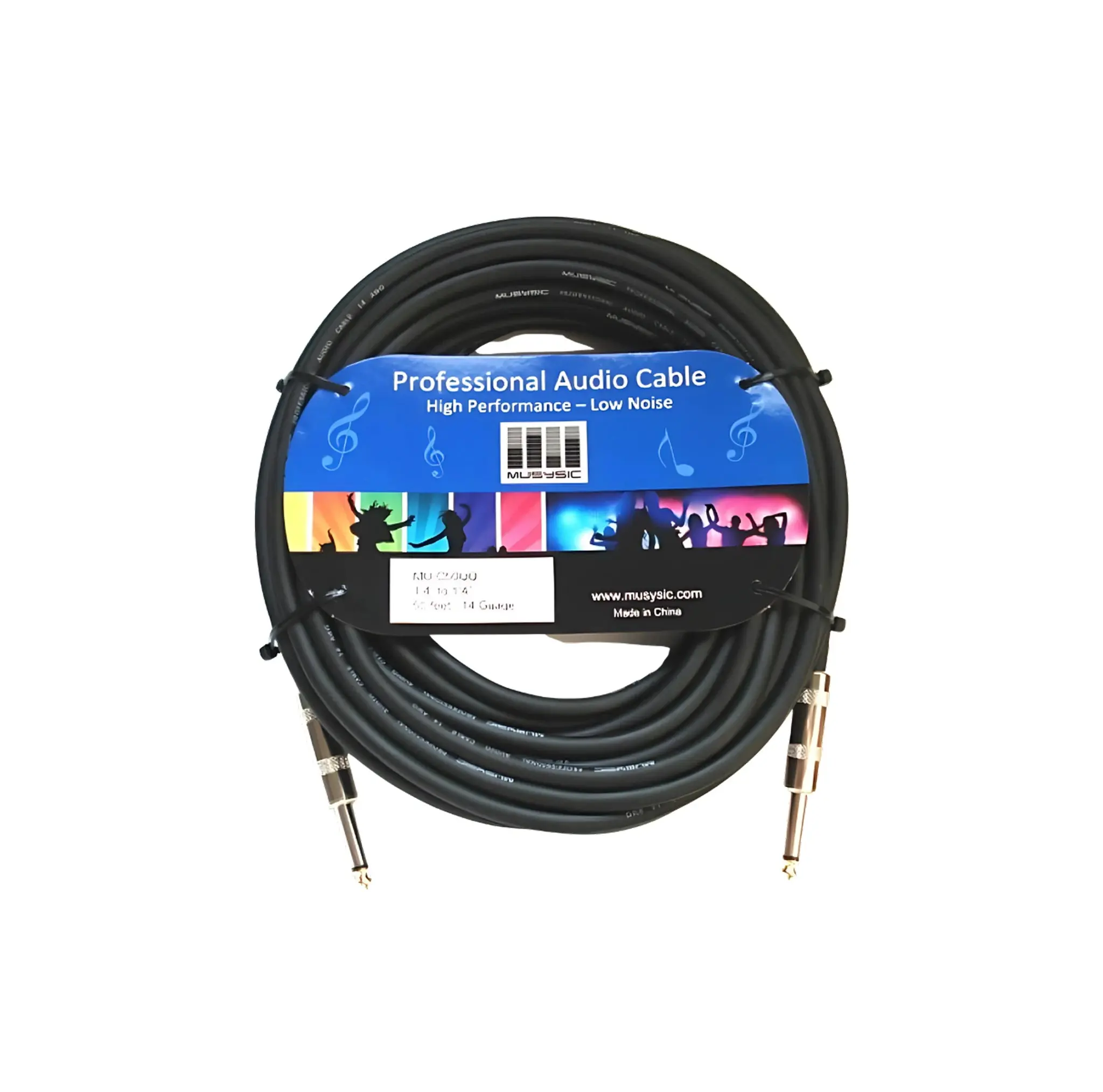 MUSYSIC® MU‑C50QQ 50ft 1/4" to 1/4" 14‑Gauge Speaker Cable