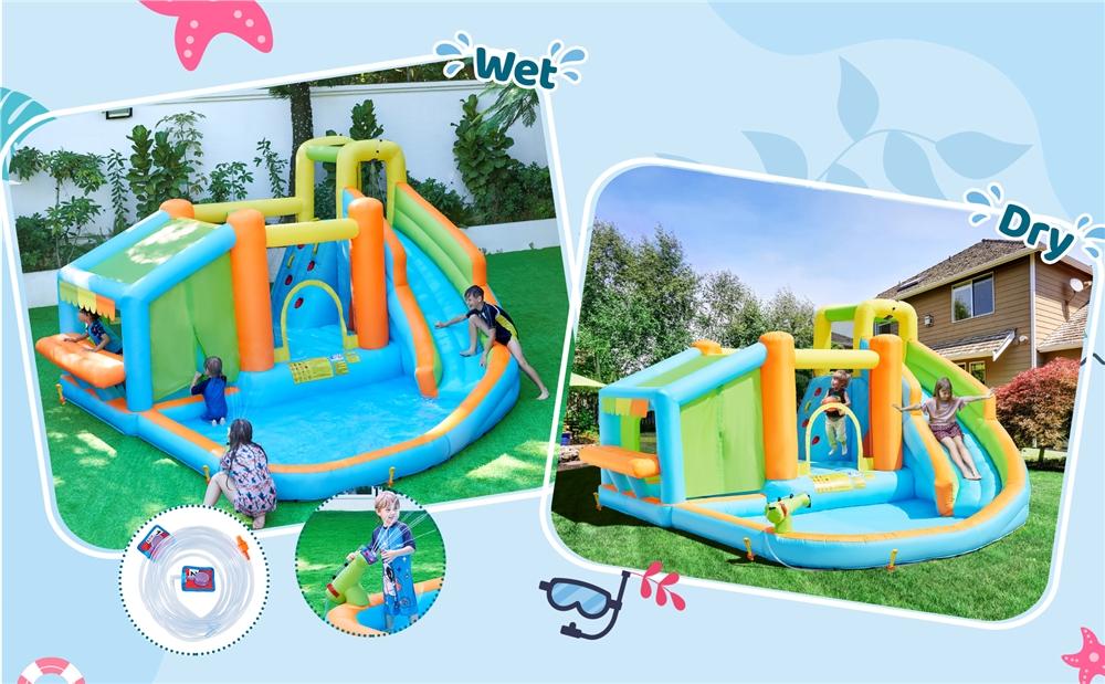【Beautyhackher Exclusive】Yaheetech 8-in-1 Inflatable Bounce House with Splash Pool, Slide, Climbing Wall, and Market Stand for Kids Ages 3-10, 520W Blower, Portable & Multifunctional Playground Set 【Beautyhackher Exclusive】Yaheetech 8-in-1 Inflatable Bounce House with Splash Pool, Slide, Climbing Wall, and Market Stand for Kids Ages 3-10, 520W Blower, Portable & Multifunctional Playground Set