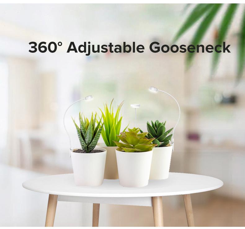 SANSI 5W/10W Grow Lights for Indoor Plants, Pot Clip LED Plant Lights for Indoor Growing, Full Spectrum, Plant Lamp with 5-Level Dimmable, Auto On Off 3 6 12 Hrs Timer for Succulents, White, 5V – Springtok Your Plants with Colorful Spring Vibes