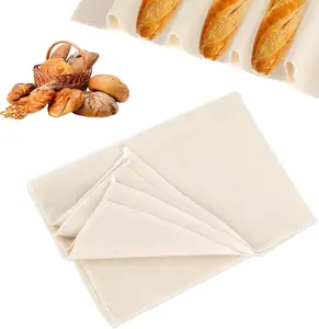 Pastry Cloth for Rolling Dough, Bread Cloth, 14x17.7 Inch Heavy Duty Linen Proofing Cloths for Bread Dough, Baguettes