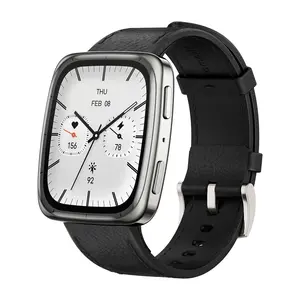 Amazfit Active 2 Premium Smart Watch Fitness Tracker (Square) for Android & iPhone, 10 Day Battery, Water Resistant, GPS Maps, Heart & Sleep Monitor, HYROX Mode, Sapphire Glass, Leather + Sport Strap